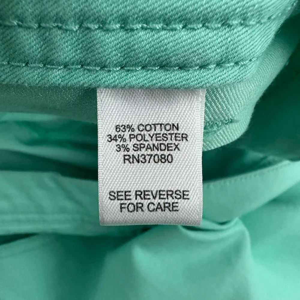 Cato Woman Mint‎ Green Stretch Twill Pants Plus Size 26W Teal 5 Pocket Casual